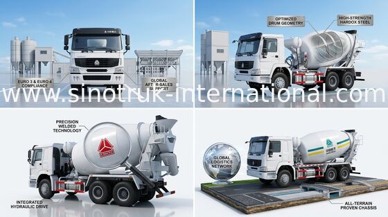 Mischer-LKW SINOTRUK HOWO 10CBM 290HP 6X4 LHD ZZ5257GJBM3841W