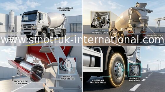 Mischer-LKW 16CBM 371HP 8X4 LHD ZZ1317N3667A SINOTRUK HOWO