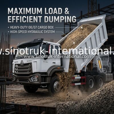 SINOTRUK HOHAN HOWO 380HP LHD Kipper Dump Truck 6x4 Muster-Style-Ladengrube