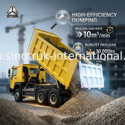 Sinotruk Howo Tipper Dump Truck 6 × 4 Lhd 10 Räder 20CBM Cargo Box Bergbauleger