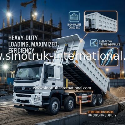 SINOTRUK HOWO 380 PS Kipper Dump Truck 12 Räder LHD 31 Tonnen 20-30CBM V7-X Kabine