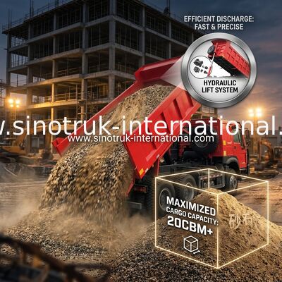 Sinotruk Howo Tipper Dump Truck 6 × 4 Lhd 10 Räder Geistergesicht Stoßfänger Bergbauleger