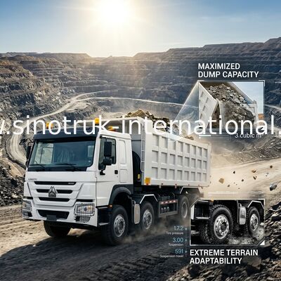 Der Träger mit Kipper ist SINOTRUK HOWO 400PS 12 Räder LHD 31 Tonnen 20-30CBM