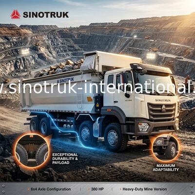 Sinotruk Hohan New HOWO Tipper Dump Truck N7 6 × 4 10 Räder 380 PS RHD U Typ Automatische Tarpaulin
