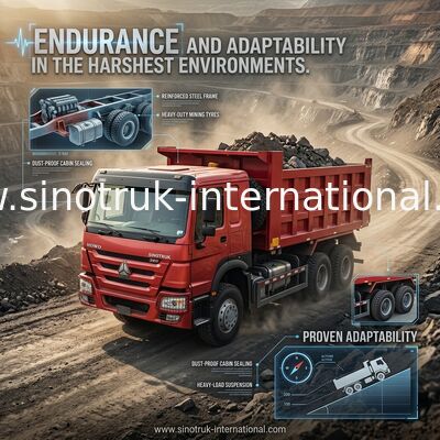 SINOTRUK HOWO 380 PS LHD Kipper Dump Truck 6x4 RED