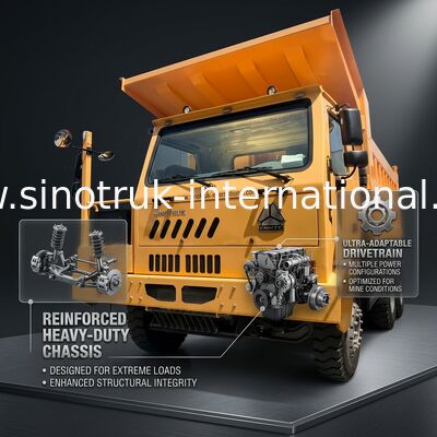 Sinotruk Howo Bergbau-Tipper Dump Truck 90Tons 6 × 4 Hochfeste Stahlfrachtkörper