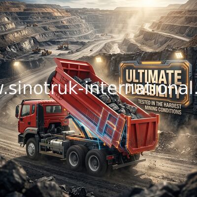SINOTRUK HOWO N7 Tipper Dump Truck 6 × 4 10 Räder 380 PS für den Export Typ U leicht zu entladen