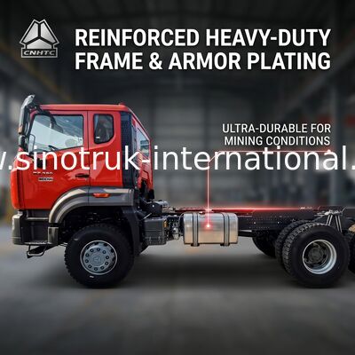 Sinotruk New Howo Tipper Dump Truck Chassis Weichai Motor 6 × 4 LHD Orange Farbe