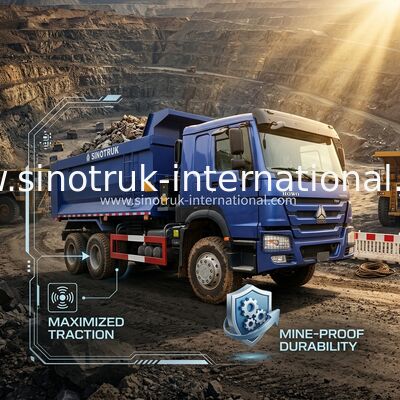 Vollantrieb Niedriger Kraftstoffverbrauch 380 PS Blau HOWO Tipper Truck RHD 6×6 10 Räder