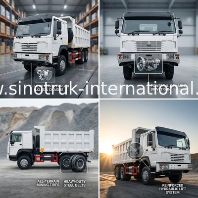 Sinotruk Howo Kipper Dump Truck 6 × 6 Allradantrieb 10Räder 380 PS