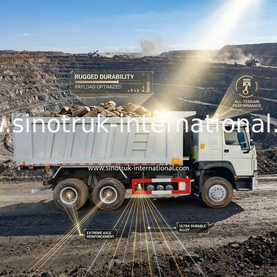 RHD 6×6 10Räder Weiß HOWO Kipper Truck Vollantrieb Hochstärke 380 PS