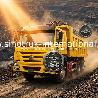 × 4 Sinotruk Howo Tipper Dump Truck 10Wheels 400Hp 6 mittleres anhebendes Gelb