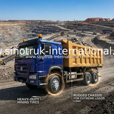 Blauer gelber KIPPER-KIPPLASTER LHD SINOTRUK HOWO 400HP 6x4 Euro II