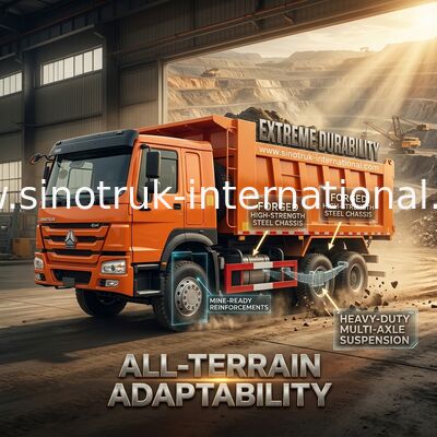 Sinotruk Howo Tipper Dump Truck Weichai 380 PS 6 × 4 5200 - 5800 mm für den Export
