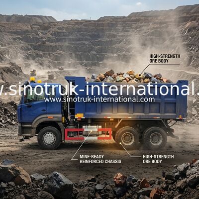 Räder 400Hp 6 Sinotruk N7 Tipper Dump Truck 10 × 4 mit Warnlicht