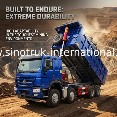 Hohe Pferdestärken des Kraftstoffverbrauch-400HP niedrige blaue Tipper Dump Truck RHD 6×4 12wheels HOWO