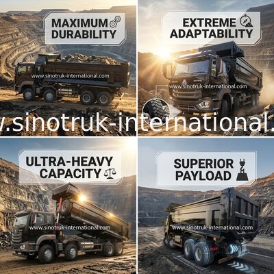 Schwarzer Howo-Bergbau Tipper Dump Truck 20-50Tons 8 x Euro 4 2 400Hp