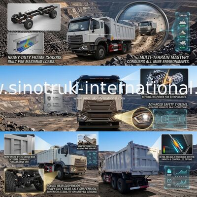 Hochleistungs-Tipper Dump Truck For Mining Industrie SINOTRUK HOHAN