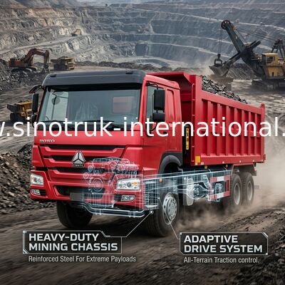 × 4 Sinotruk Howo Tipper Dump Truck 12Wheels 400Hp 8 Bergbau