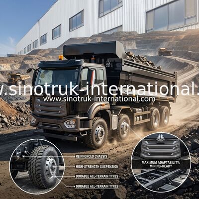 371 PS SINOTRUK HOWO Kipper-Muldenkipper RHD 8×4