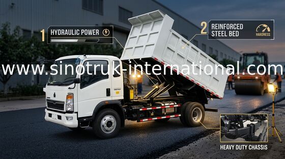 Sinotruk Howo Leichtlast-Muldenkipper 4 × 2 Rhd 8 Tonnen 116 PS