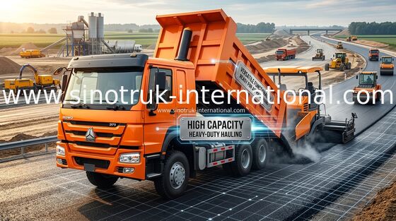 Orange Kipplaster 371 Sinotruk Howo hohe Belastbarkeit HPs 12 Rad-LHD