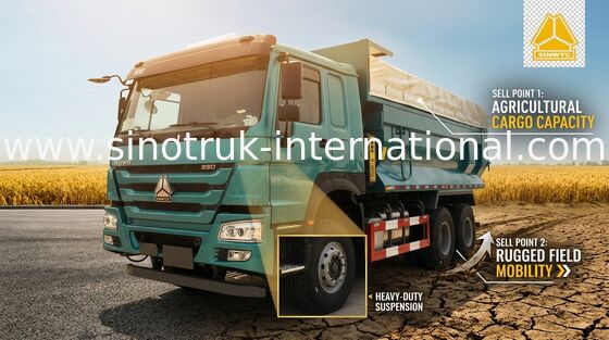 25 6x4 Sinotruk Howo Tonnen verstellbaren Lenkrads des Kipplaster-WD615.47 371HP