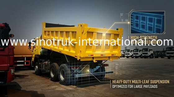 Hochleistungs-Kippwagen 6X4 30 - 40 Sinotruk Howo Tonnen ventrale anhebende Radialreifen-