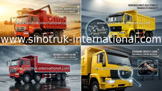 SINOTRUK goldener Kipplaster 6X4 336HP LHD 25-30tons ZZ3251N3641W Prinz-Tipper