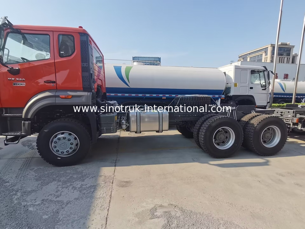 Sinotruk New Howo Tipper Dump Truck Chassis Weichai Motor 6 × 4 LHD Orange Farbe