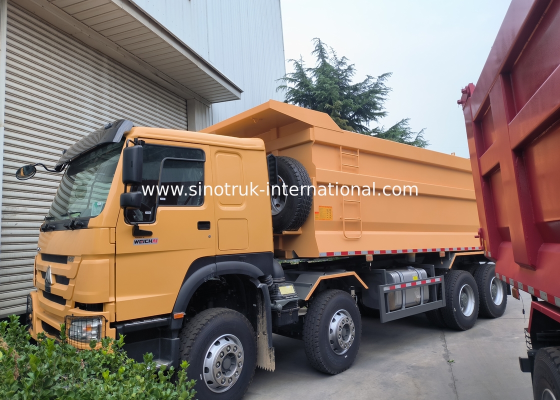 Sinotruk Howo Kipper Dump Truck 8 × 4 Lhd 12 Räder U-Form Tipper Körper Euro 2