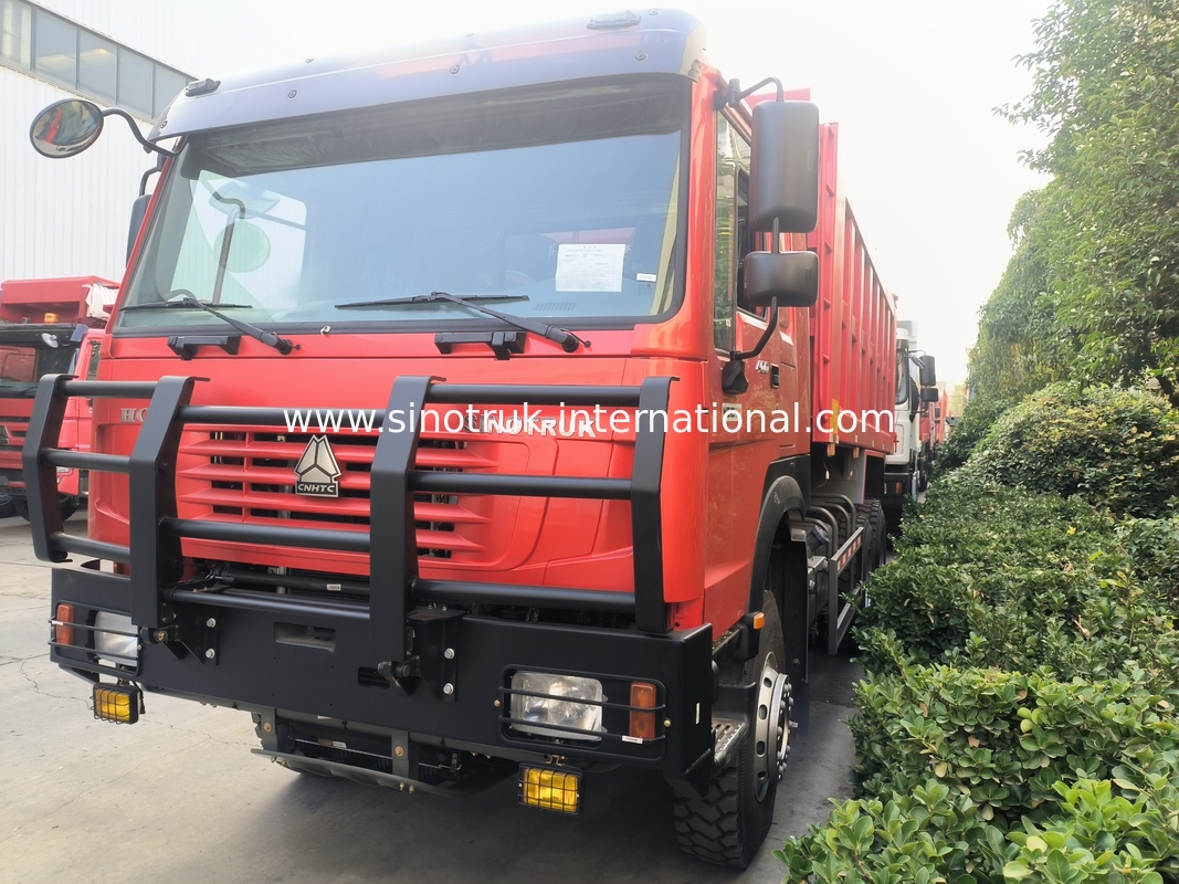 Sinotruk Howo Tipper Dump Truck 6 × 4 Lhd 10 Räder Geistergesicht Stoßfänger Bergbauleger