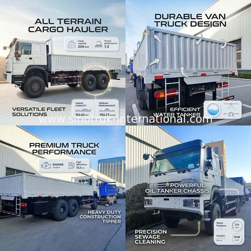 Macht und Vielseitigkeit entfesseln, alles erobern Weiß HOWO 6x6 400PS Off-Road-Frachtwagen