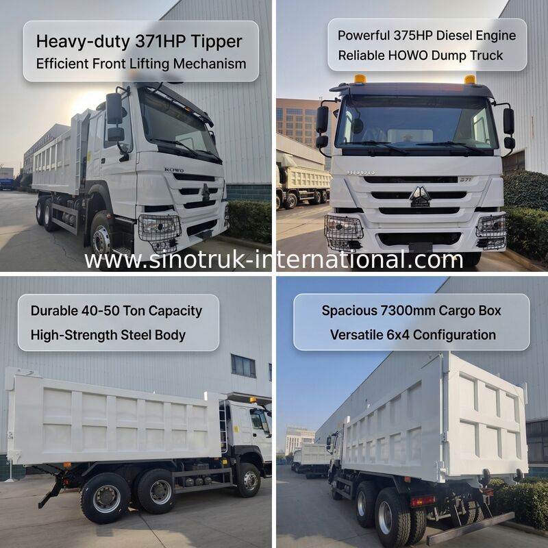 SINOTRUK HOWO 371HP Schwerlastwagen mit 10 Rädern und rechteckiger Ladekiste