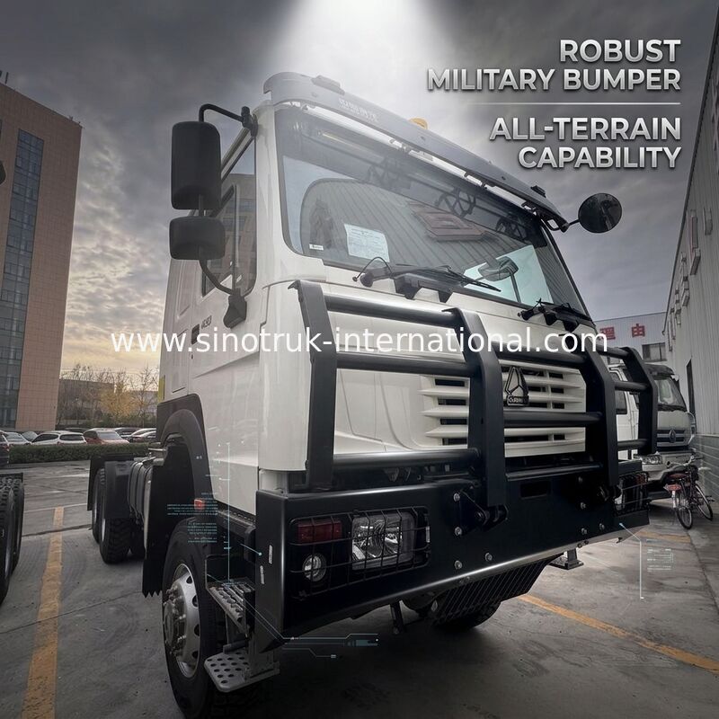 SINOTRUK HOWO Ghost Face Kabine Traktor Lkw 6X6 Euro 2 430 PS Militärschütze Weiß