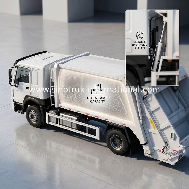 SINOTRUK 300 PS 4×2 Druckmüllwagen mit 30 Tonnen Rollkraft für eine effiziente Abfallwirtschaft