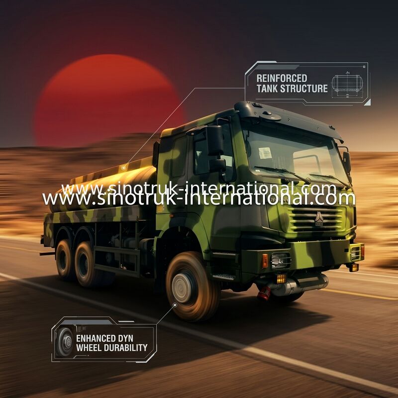Benzin-/Dieselöl-Tankwagen für Armee 9 Tonnen 25000 Kilogramm 9200 × 2500 × 3150mm
