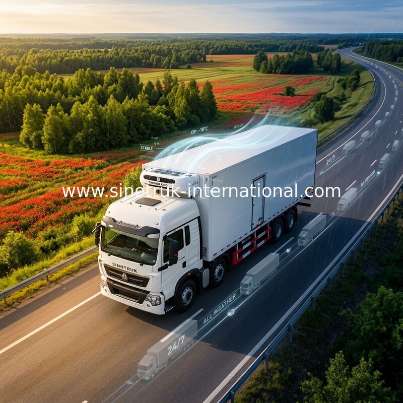 Kühlfahrzeuge 8×4 und Packwagen SINOTRUK HOWO 40 Tonne für tragende Tiefkühlkost