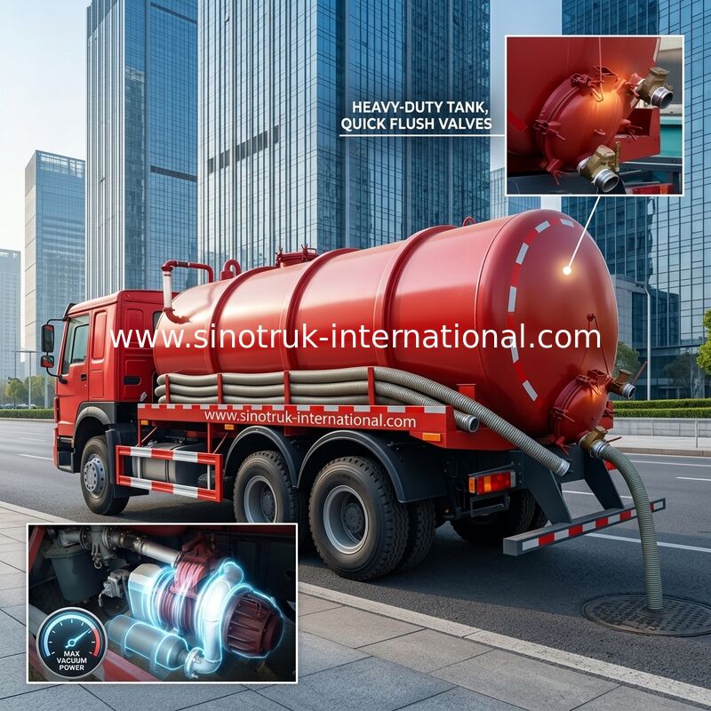 Abwasser-Saug-LKW 15CBM LHD 336HP, Klärgrube-pumpender LKW