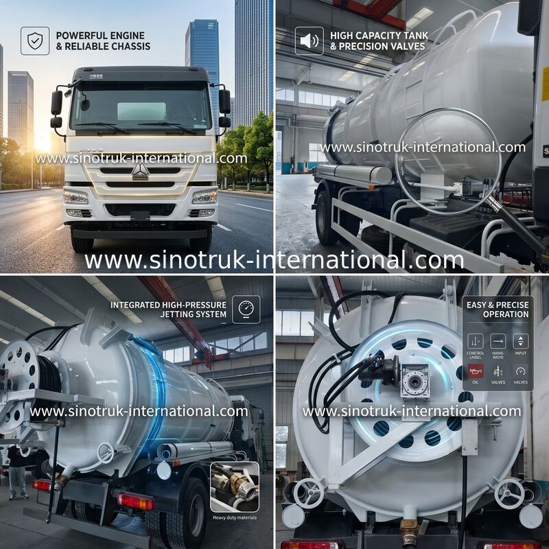 Vakuumpumpe-Abwasser-Saug-LKW-Klärgrube, die 16CBM LHD 290HP säubert