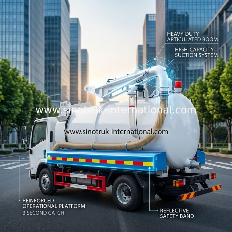 Abwasser-Saug-LKW SINOTRUK HOWO für Hygiene-Unternehmen 5-6CBM LHD 4X2 Euro2
