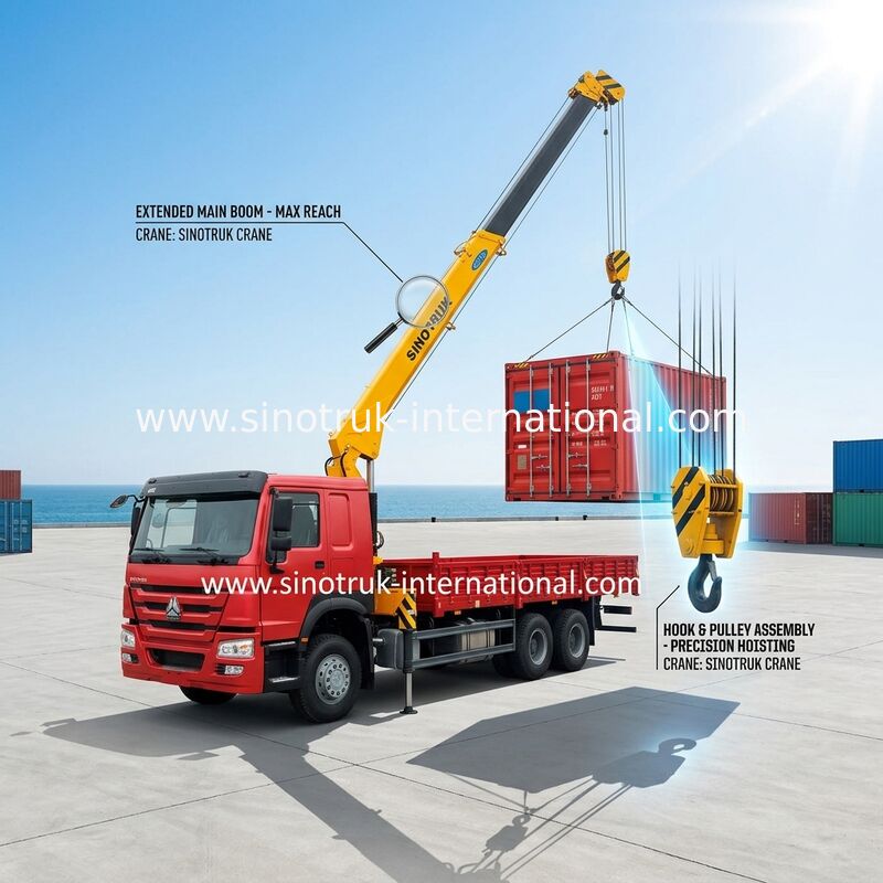 Harte Beanspruchung 12 Tonnen HIAB-LKW-brachte LKW-Fracht-Aufzug des Teleskopkran-6X4 LHD an