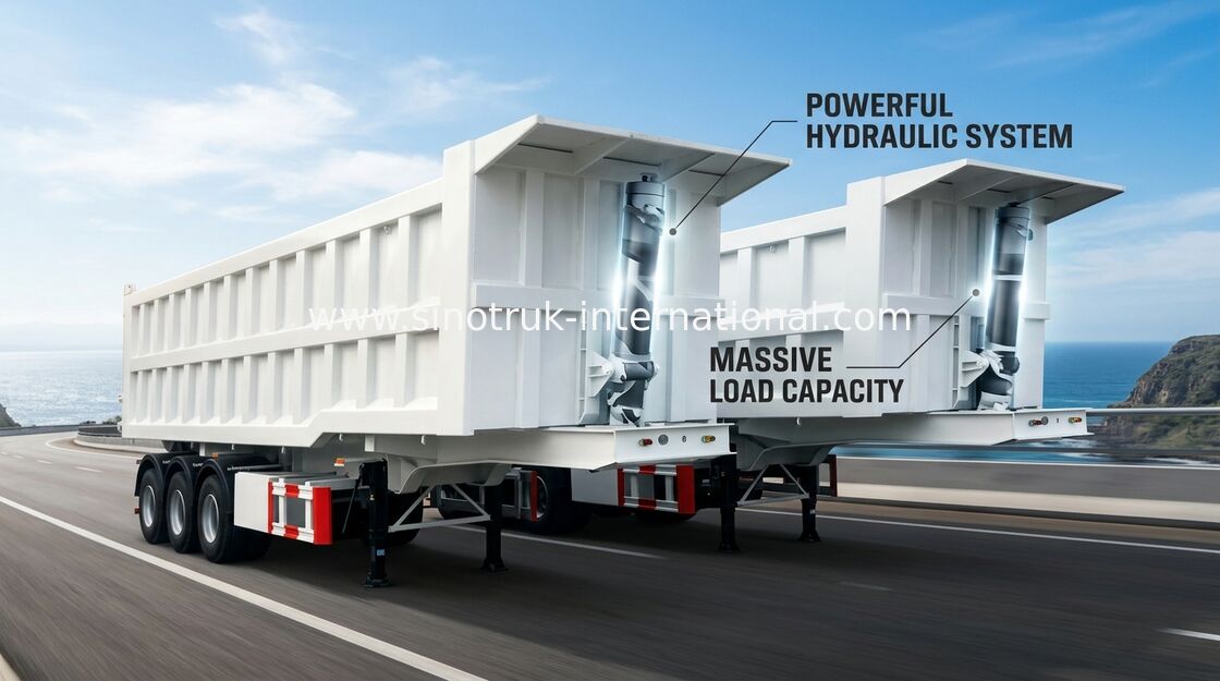 Hochgeschwindigkeitskipper-halb Anhänger-LKW für Bergbau und Bau 25-45 CBM