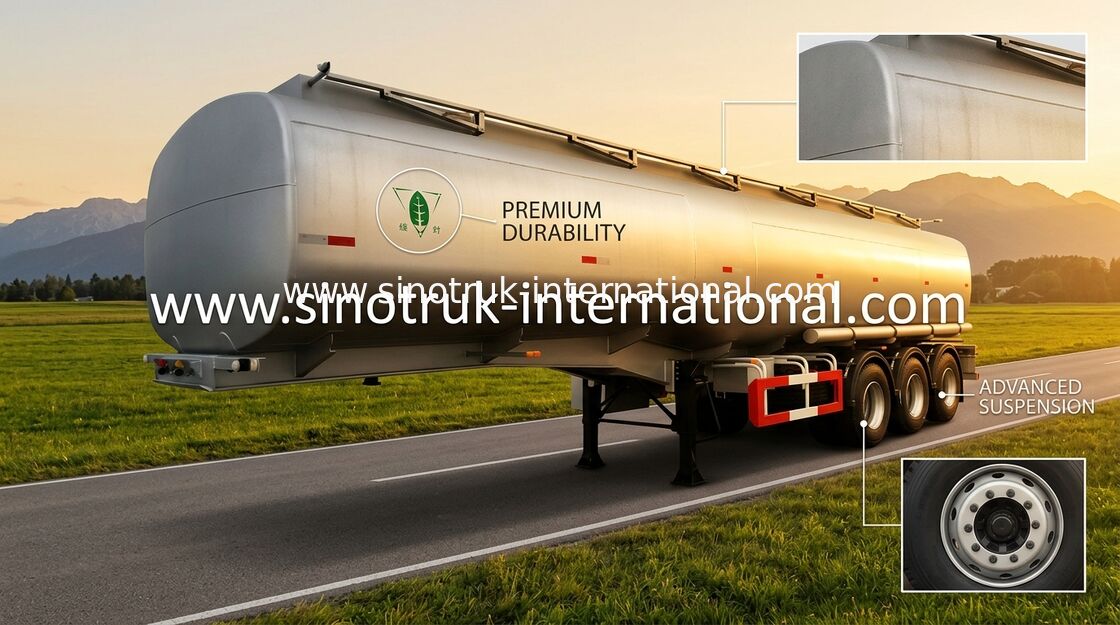 SINOTRUK Mangan-Stahl 60 Cfm-Öltank-halb Flachbettauflieger für Heizöl-Transport
