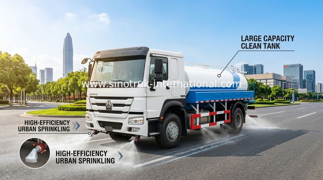 Bau-Wasser-Tankwagen 10CBM SINOTRUK HOWO mit 360 Grad-Rotations-Riesen