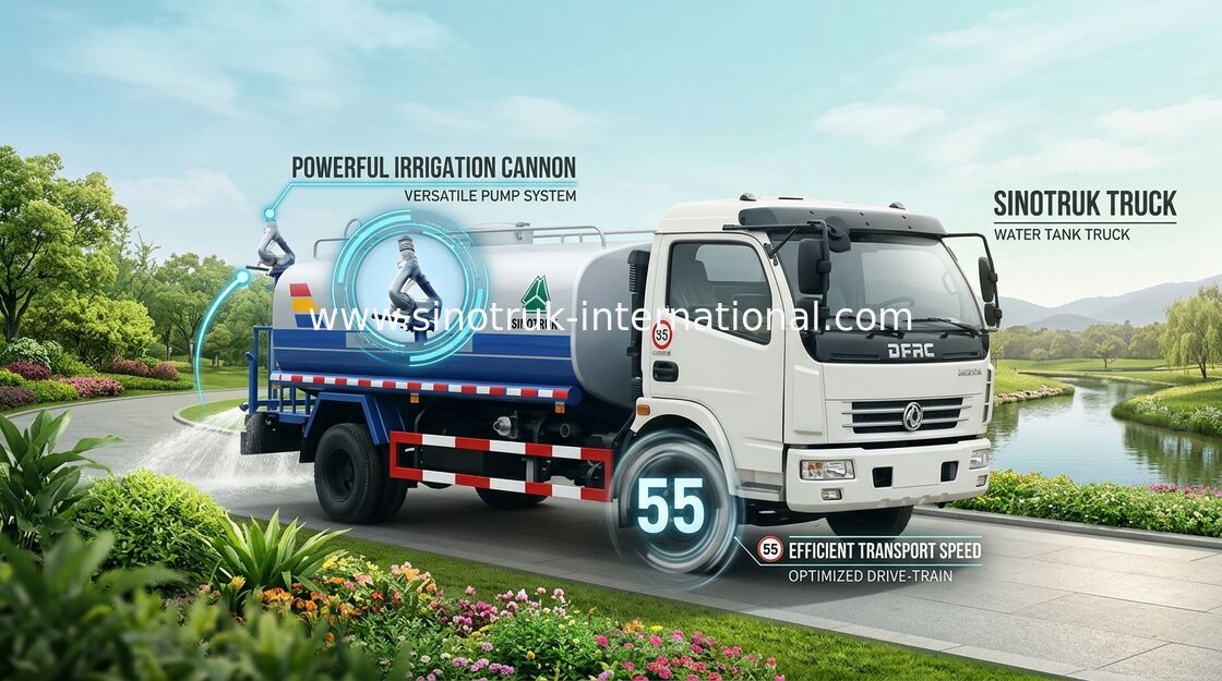 8,2 Antriebsachse-der trinkbaren Wassertanker-Tonnen LKW-5CBM für Landschaftstechnik