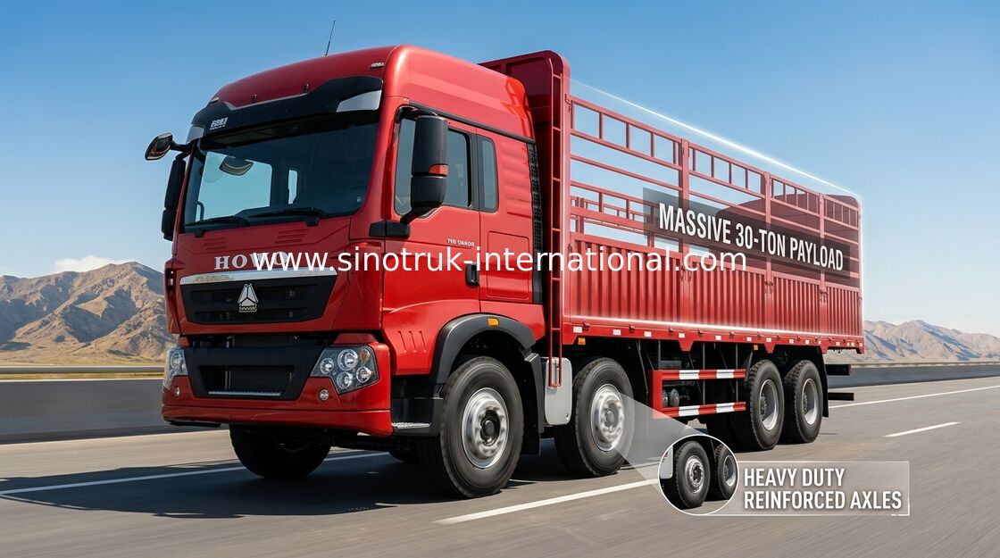 Lager-Art Fracht-Stangen-LKW SINOTRUK HOWO 8X4 LHD Euro2 336HP