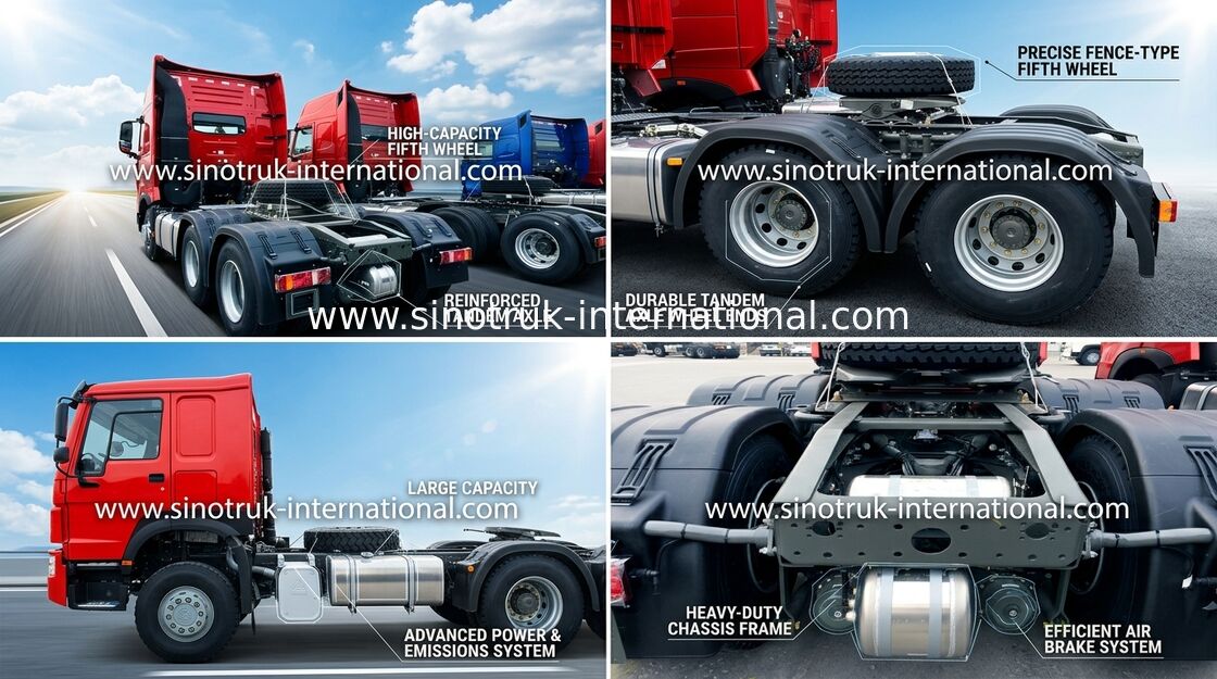 Schleppen Sie des Sattelzug-LKW-LHD 6x4 371HP LKW Flachdach-der Kabinen-SINOTRUK HOWO
