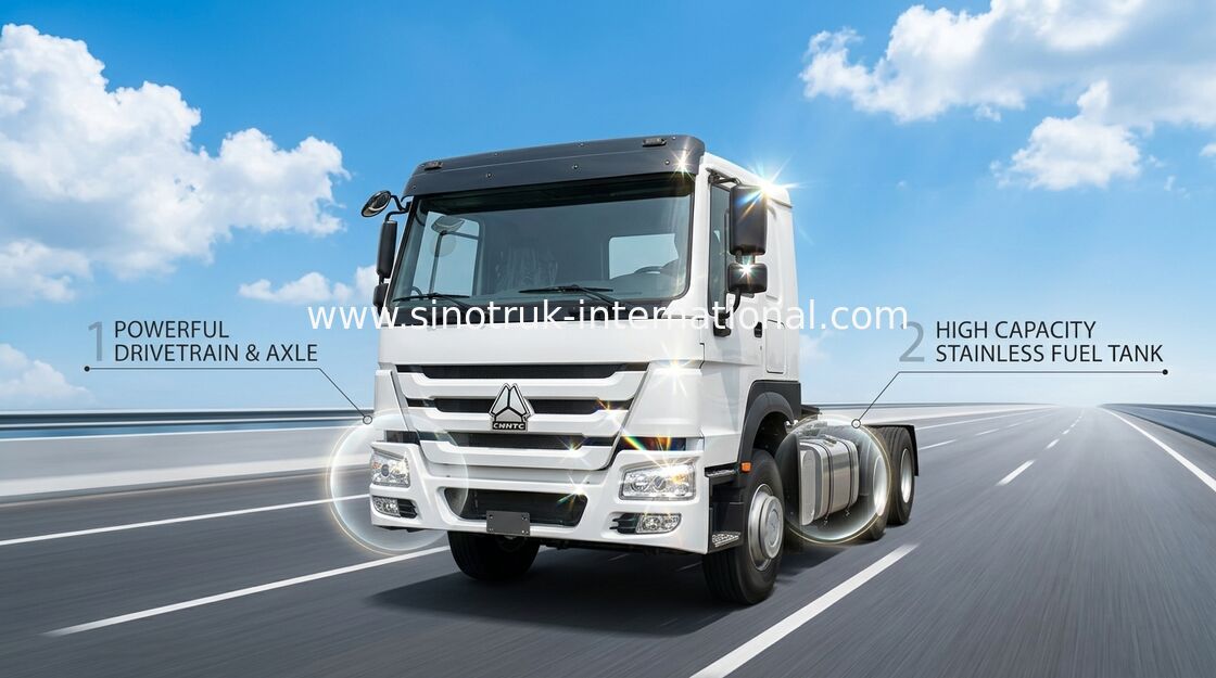 LHD 6 x 4 336HP 10 der Rad-HOWO Fahrerhaus-einzelne Liegeplatz-Sicherheit Traktor-des LKW-HW76