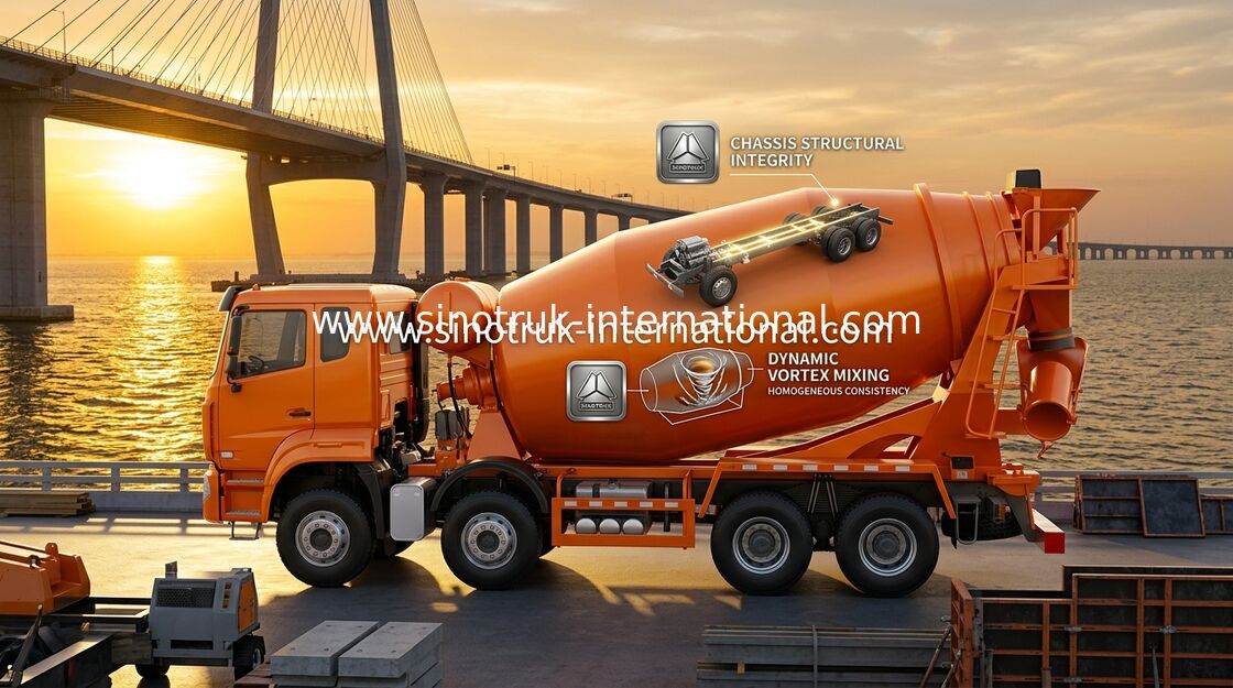 Sinotruk Howo N7 Betonmischfahrzeug 6 X 4 Euro 2 380 PS für den Bau